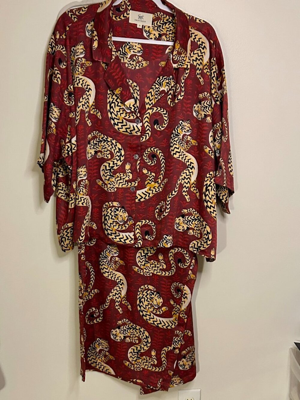 PrintFresh Twisted Tiger - Eco Satin Wildest Dreams Set | Merlot -Size 4X